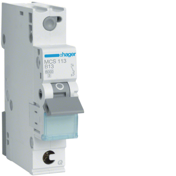 Hager MCS113 MCB 1P 6kA C-13A Quick Connect 1M